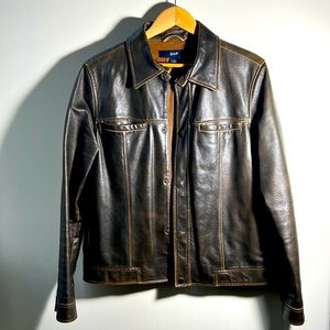 GAP Leather Aviator Jacket